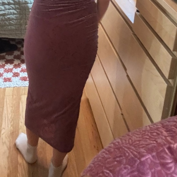 Anthropologie Red Sheath Midi Dress with Cowl Neck - Picture 4 of 7